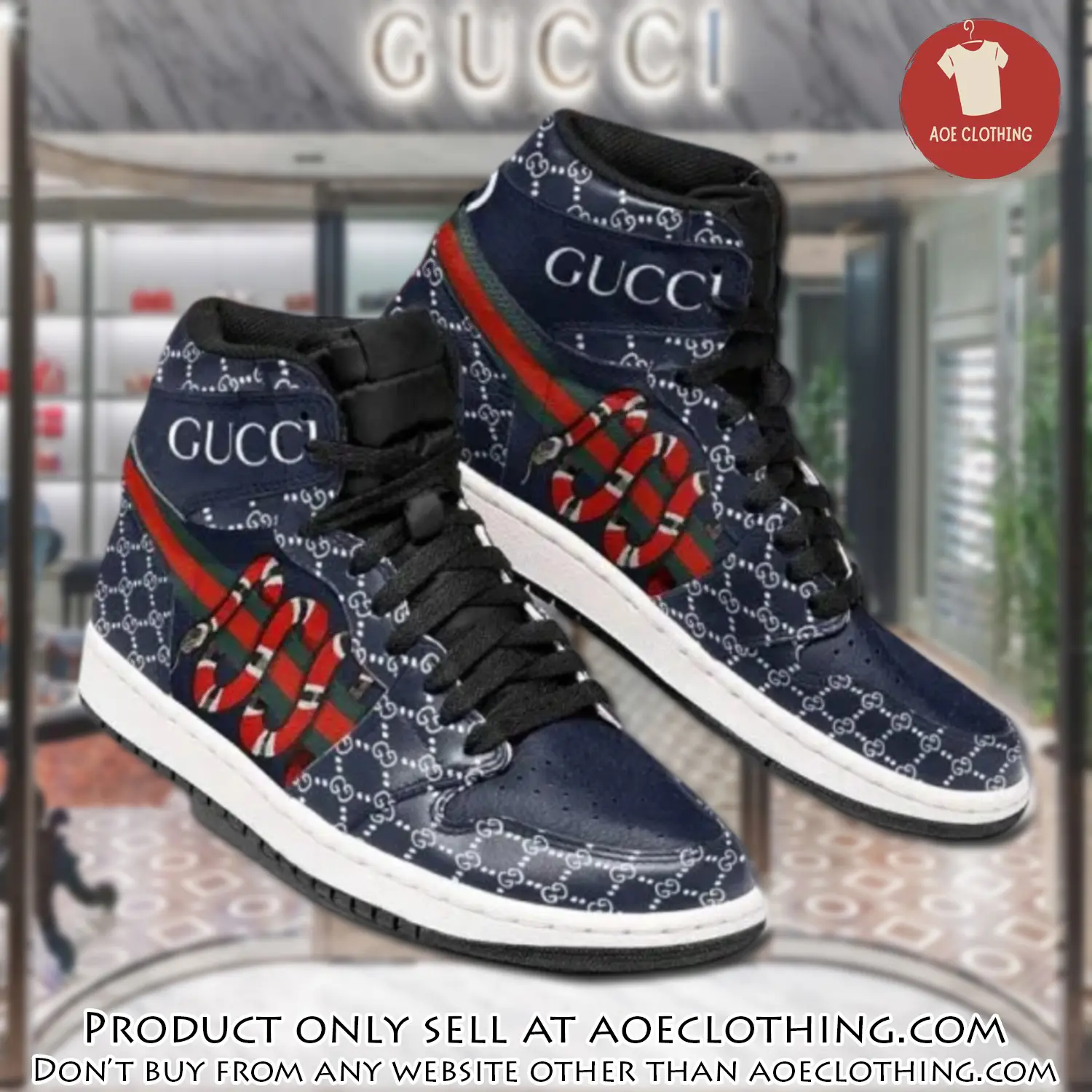Gucci snake blue high air jordan sneakers shoes hot  gifts unisex aoe0424663